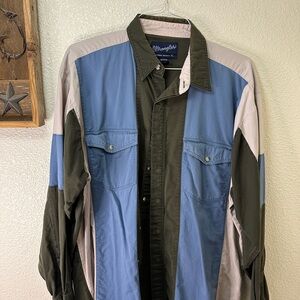 Wrangler Blue and Gray Lightweight Shirt Jacket